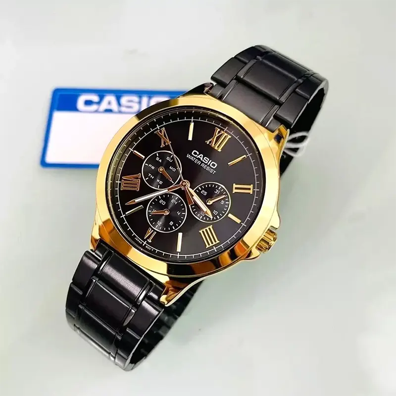 Casio Black Dial One-touch 3-fold Men's Watch- MTP-V300GB-1A